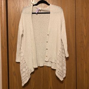 Cardigan with lace sides from Francescas